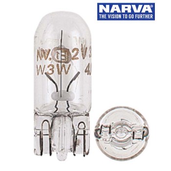 Narva 47504 - 12V 3W W2.1 X 9.5D W3W Wedge Globes (Box of 10)